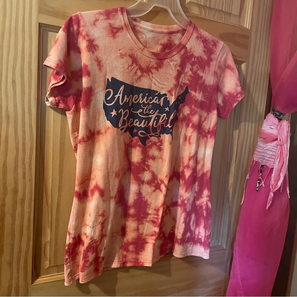 Custom Tie-Dye 'America the Beautiful' Women's Top